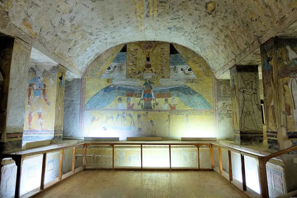 Hieroglyphics and paintings in the tomb of Tausert and Setnakht.