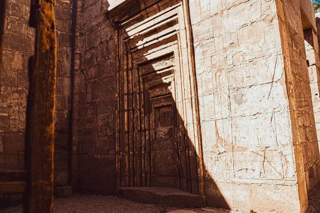 Intricate stone carvings and architecture at Karnak Temple.