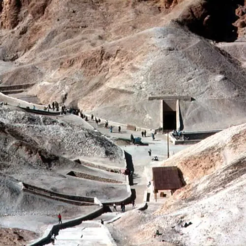 Entrance to the Valley of the Kings archaeological site in Luxor.