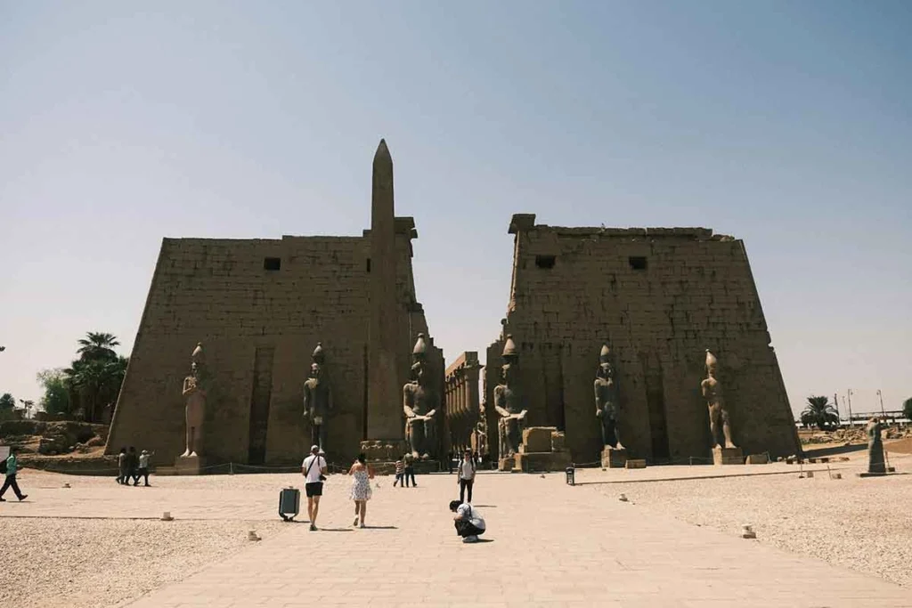 Historic stone portal at the Karnak Temple complex.